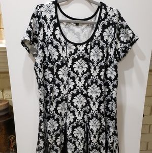 Sami & Jo Dress 2X Paisley Shift Scoop Neck Flare